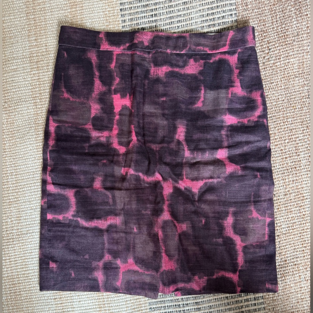 J. Crew Pink and Black Tie-Dye Skirt